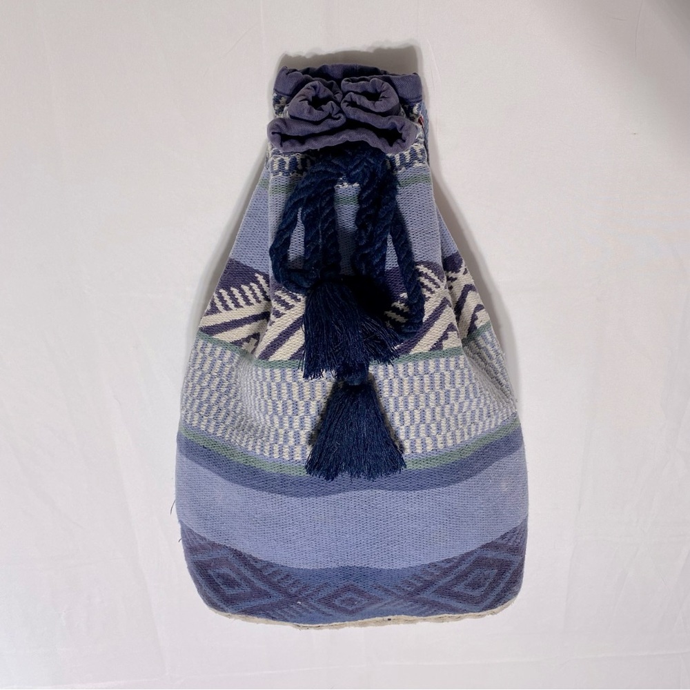 American Eagle Outfitters Blue Red Woven Backpack Knapsack Book Bag
